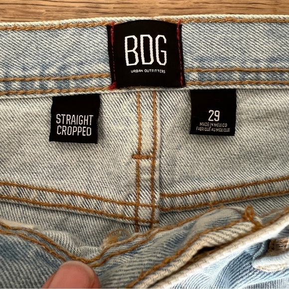 Urban Outfitters BDG Light Wash Denim Straight Leg Cropped Jeans Size 29 - Picture 7 of 8